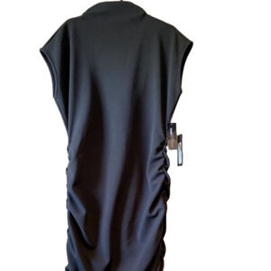 NWT NY & Co Gabrielle union cocktail sleeveless black ruched dress size XS